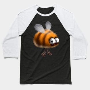 Fluffy Bee Funny Cartoon Character Baseball T-Shirt